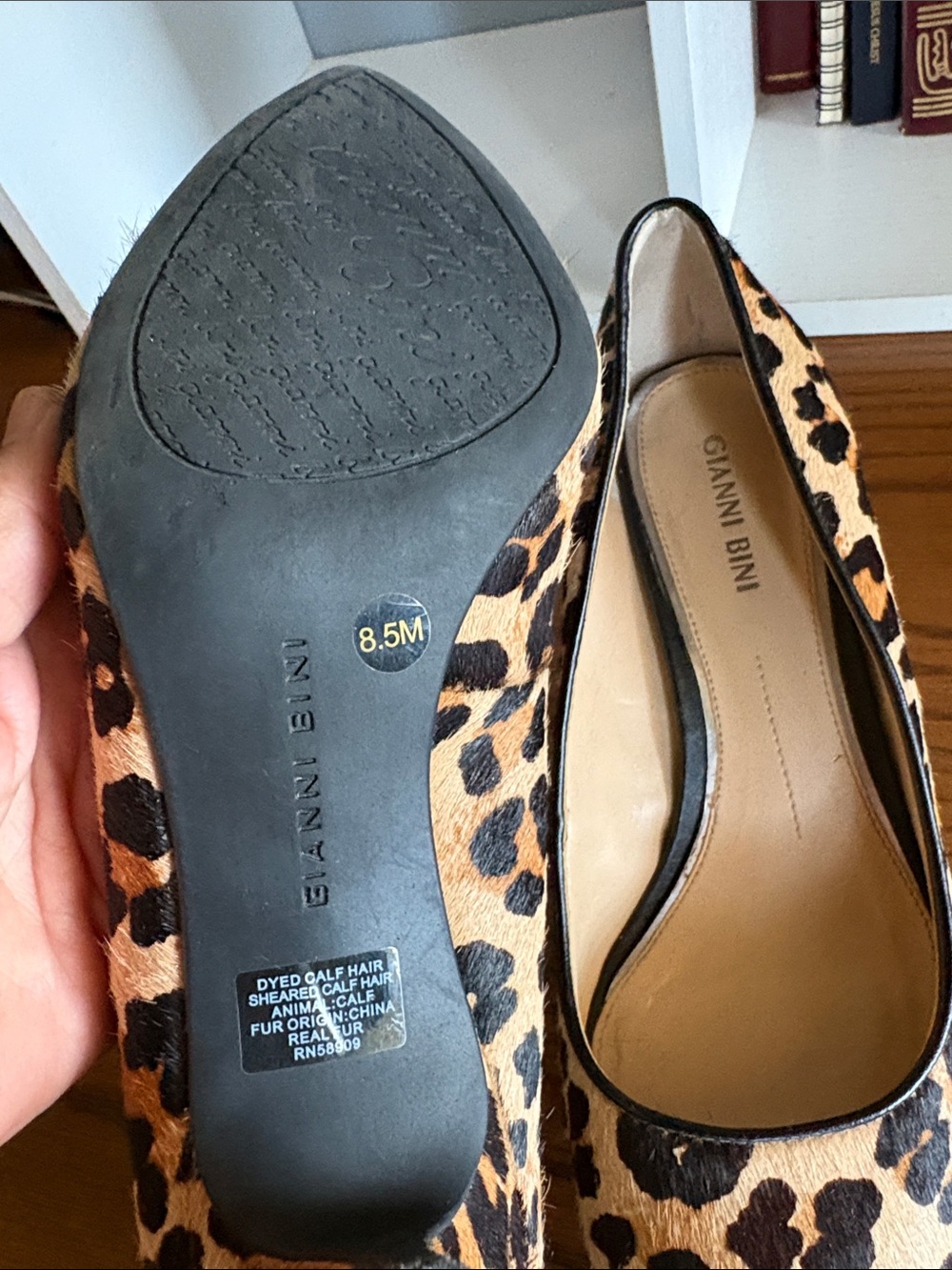 Gianni Bini Leopard-Print Pointed Toe Pumps - Brown/Black - Picture 6 of 6